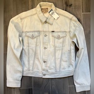Ralph Lauren Polo Women’s Stone Wash White Jean Denim Jacket Size Large L NWT